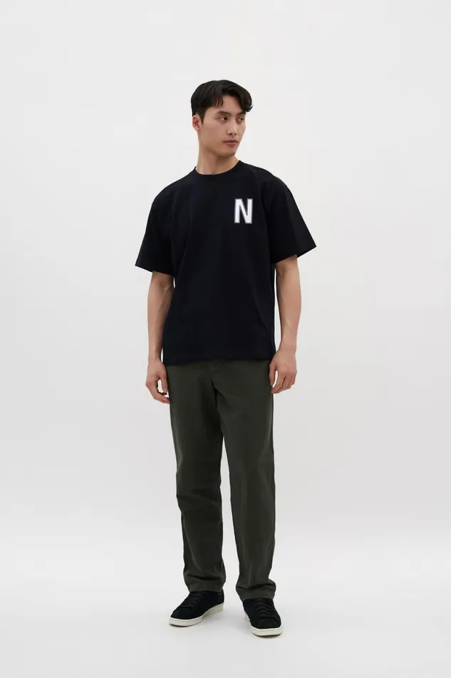 Men Norse Projects TShirts Simon Loose Organic Heavy Jersey Large N TShirt Dark Navy