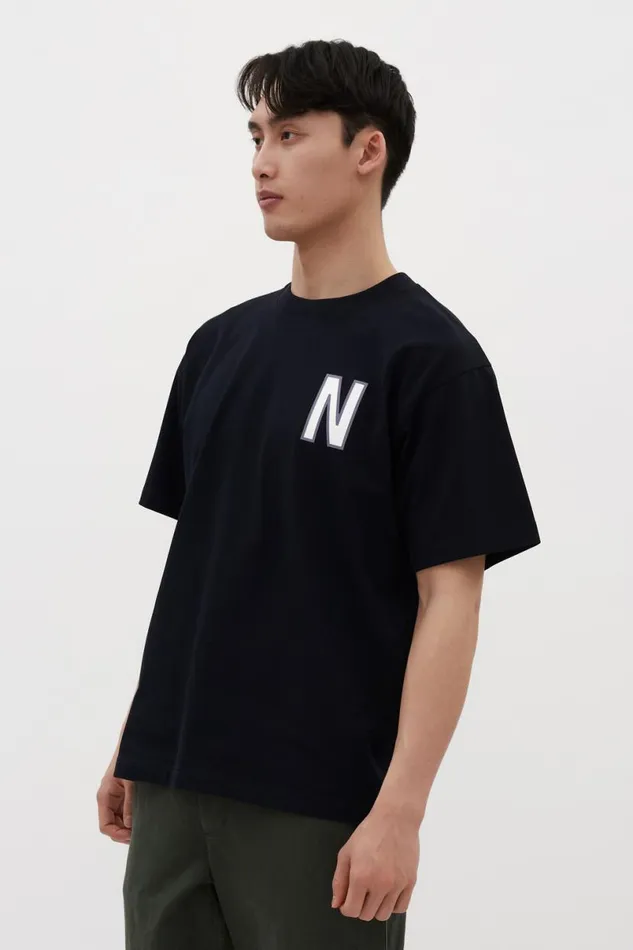 Men Norse Projects TShirts Simon Loose Organic Heavy Jersey Large N TShirt Dark Navy