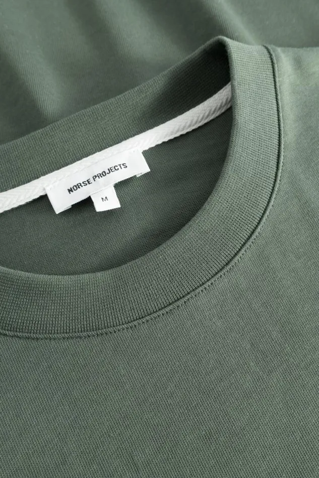 Men Norse Projects TShirts Simon Loose Organic Heavy Jersey Large N TShirt Spruce Green