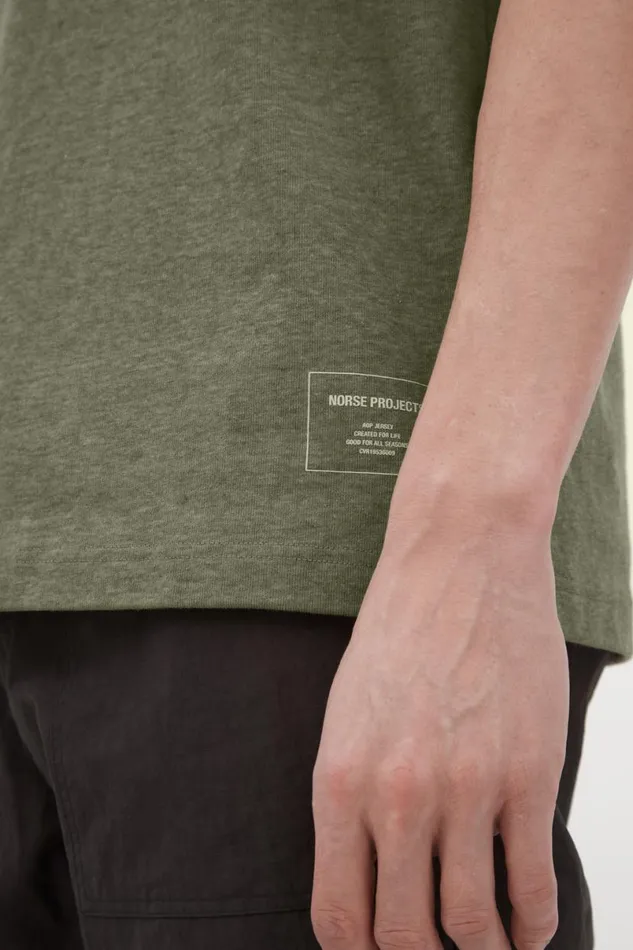 Men Norse Projects TShirts Simon Loose Printed TShirt Sediment Green