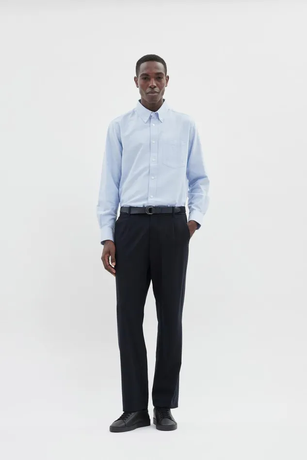 Men Norse Projects Trousers Aaren Cordura Tech Wool Trouser Dark Navy