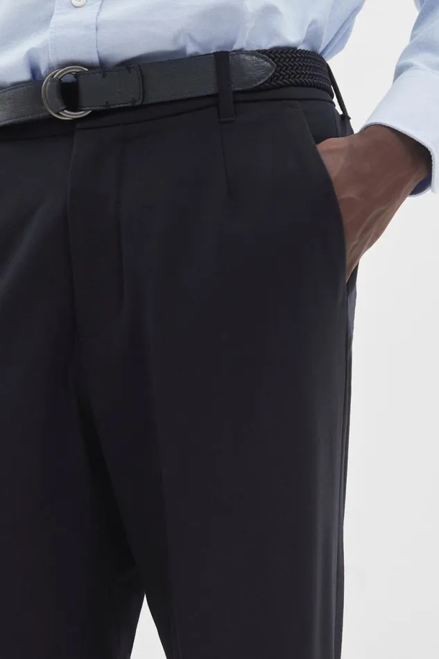 Men Norse Projects Trousers Aaren Cordura Tech Wool Trouser Dark Navy