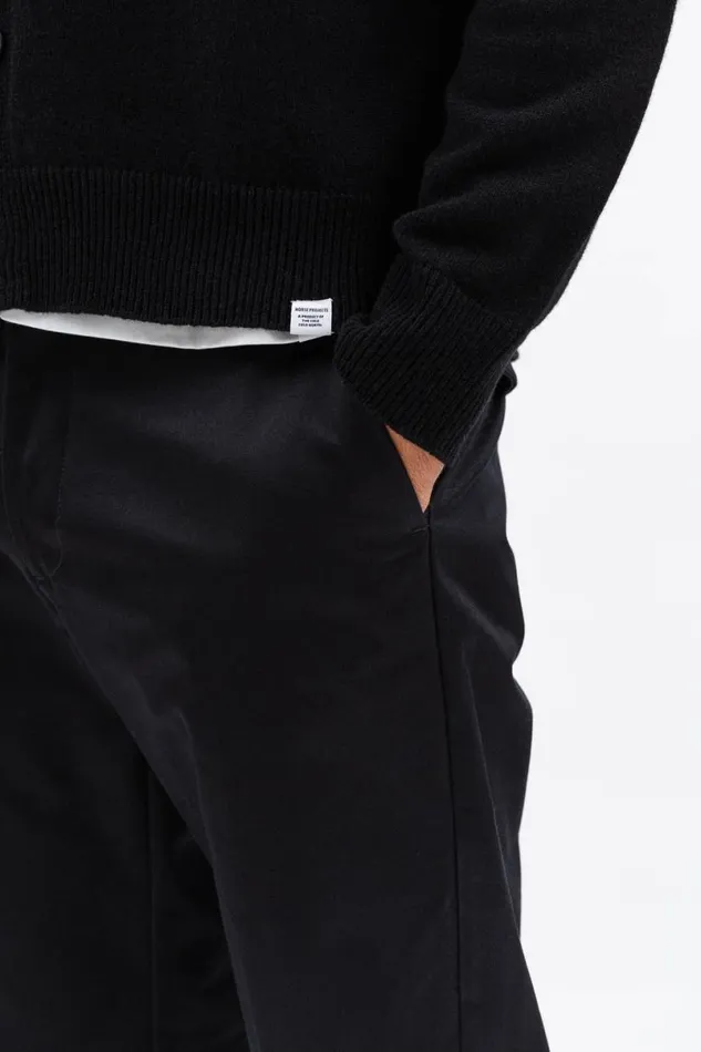 Men Norse Projects Trousers Andersen Gabardine Chino Black