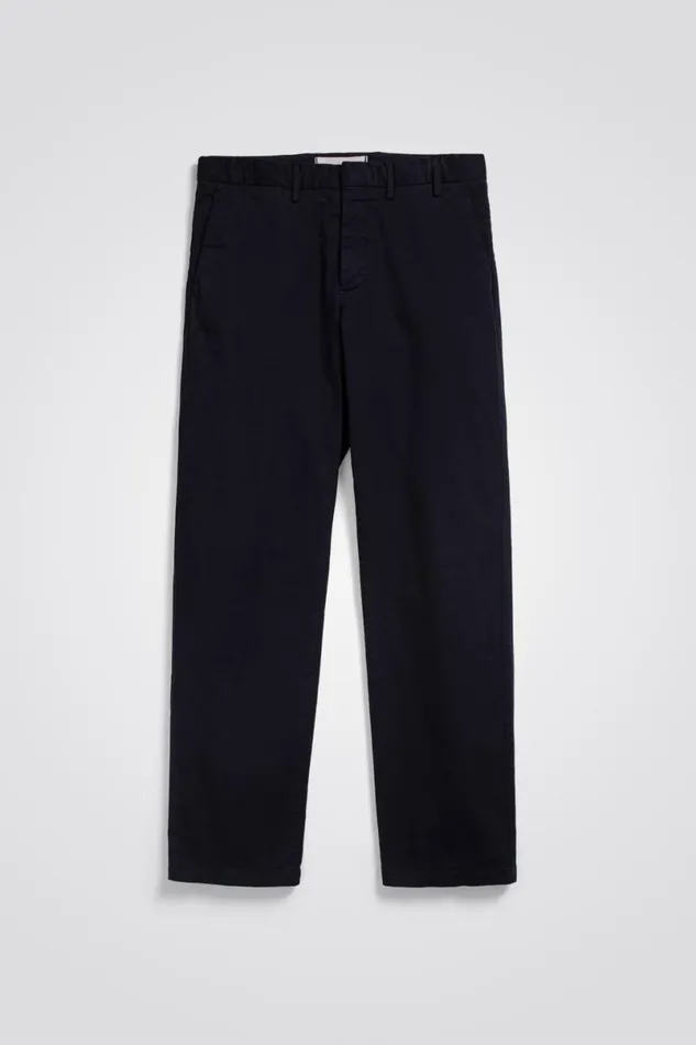 Men Norse Projects Trousers Aros Regular Italian Brushed Twill Chino Dark Navy