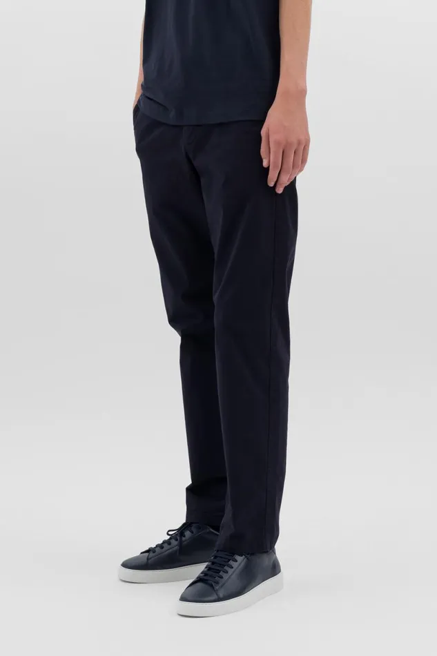 Men Norse Projects Trousers Aros Regular Italian Brushed Twill Chino Dark Navy