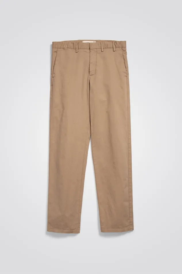 Men Norse Projects Trousers Aros Regular Italian Brushed Twill Chino Utility Khaki