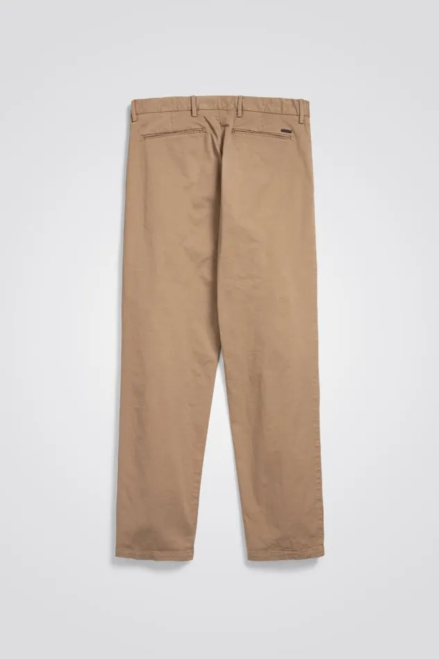 Men Norse Projects Trousers Aros Regular Italian Brushed Twill Chino Utility Khaki