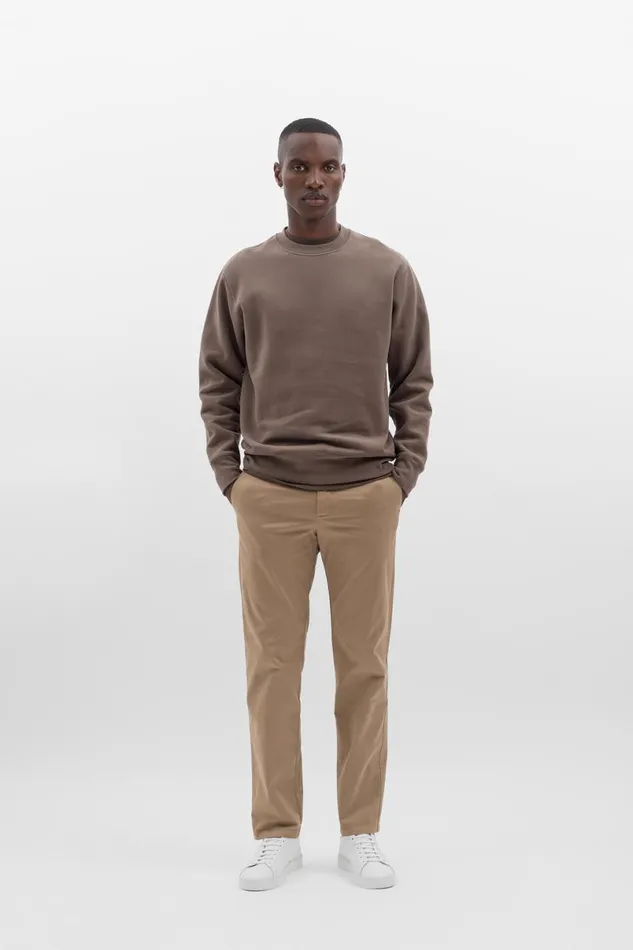 Men Norse Projects Trousers Aros Regular Italian Brushed Twill Chino Utility Khaki