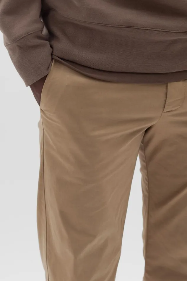 Men Norse Projects Trousers Aros Regular Italian Brushed Twill Chino Utility Khaki