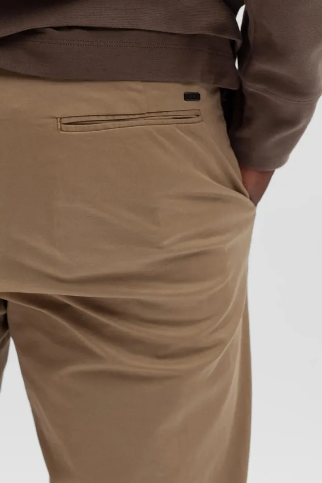 Men Norse Projects Trousers Aros Regular Italian Brushed Twill Chino Utility Khaki