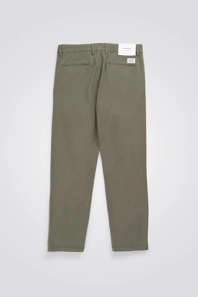 Men Norse Projects Trousers Aros Regular Light Stretch Chino Dried Sage Green