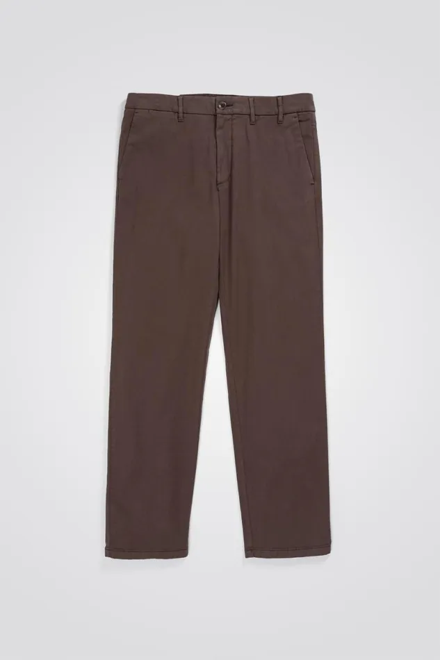 Men Norse Projects Trousers Aros Regular Light Stretch Chino Heathland Brown