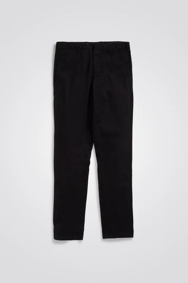 Men Norse Projects Trousers Aros Slim Italian Brushed Twill Chino Black