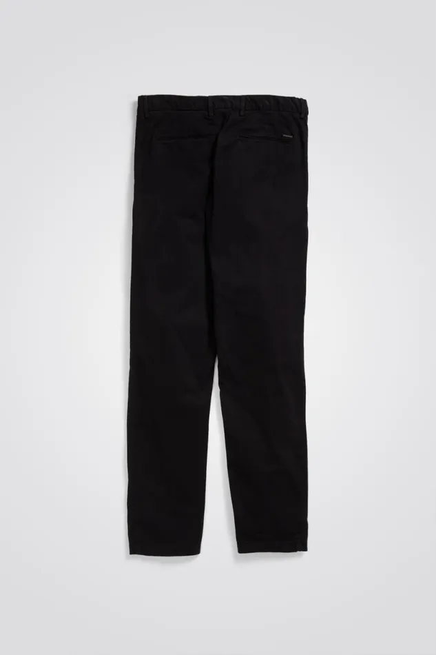 Men Norse Projects Trousers Aros Slim Italian Brushed Twill Chino Black