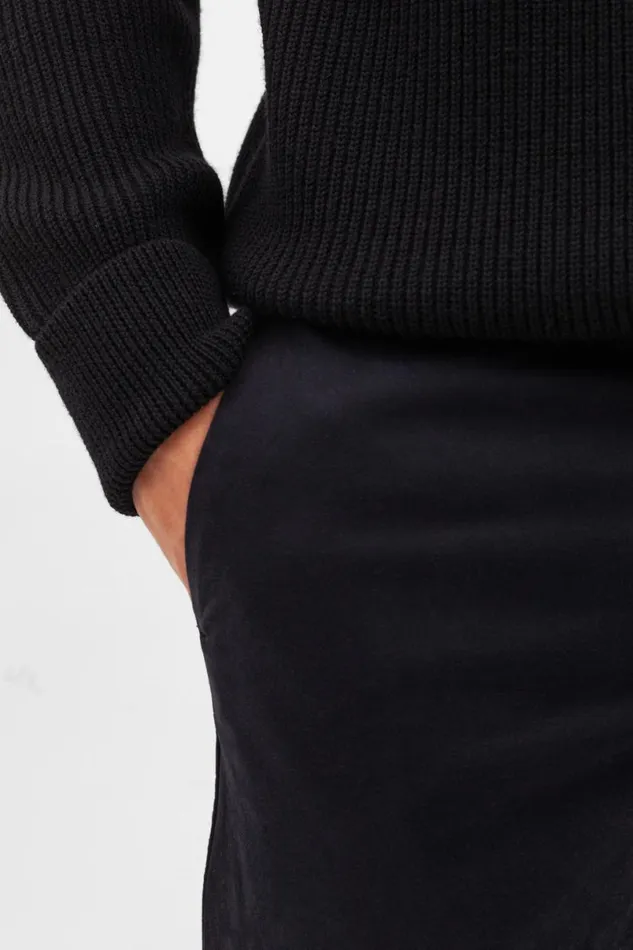 Men Norse Projects Trousers Aros Slim Italian Brushed Twill Chino Black