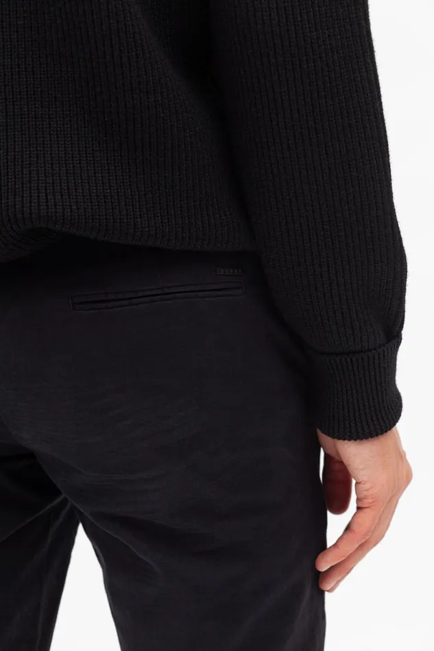 Men Norse Projects Trousers Aros Slim Italian Brushed Twill Chino Black