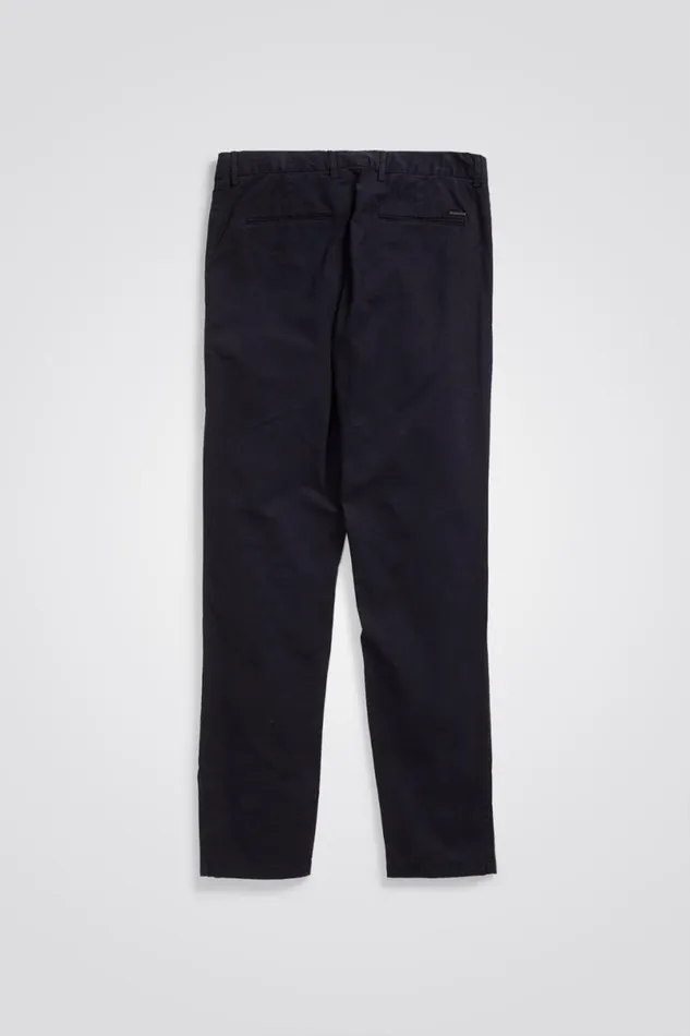 Men Norse Projects Trousers Aros Slim Italian Brushed Twill Chino Dark Navy