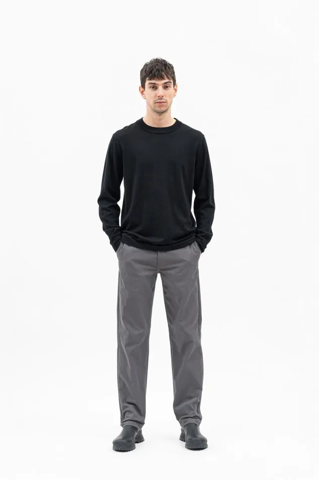 Men Norse Projects Trousers Aros Solotex Chino Battleship Grey