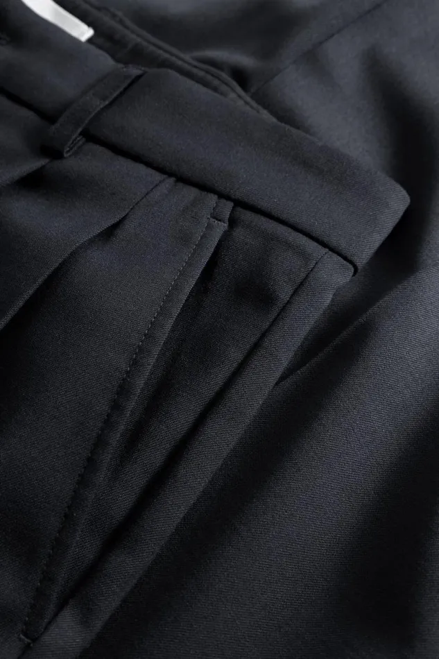 Men Norse Projects Trousers Benn Relaxed Light Wool Pleated Trouser Dark Navy