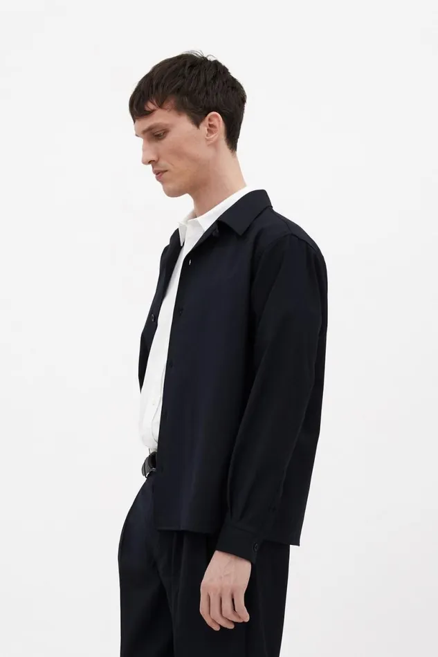 Men Norse Projects Trousers Benn Relaxed Light Wool Pleated Trouser Dark Navy