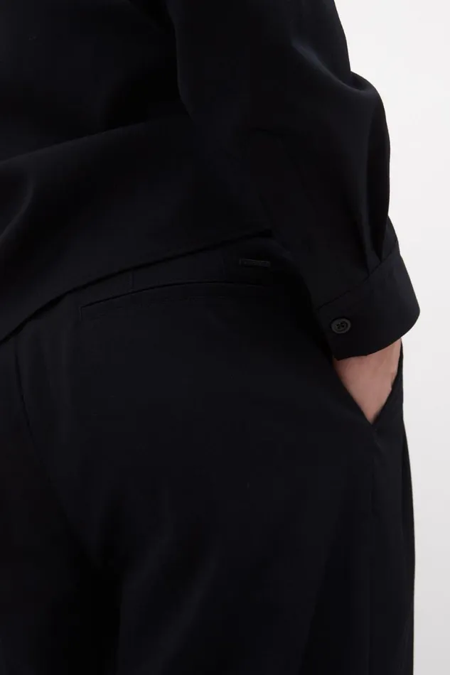 Men Norse Projects Trousers Benn Relaxed Light Wool Pleated Trouser Dark Navy