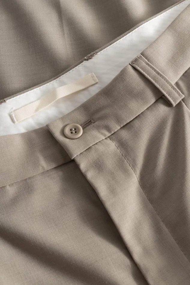 Men Norse Projects Trousers Benn Relaxed Light Wool Pleated Trouser Light Khaki