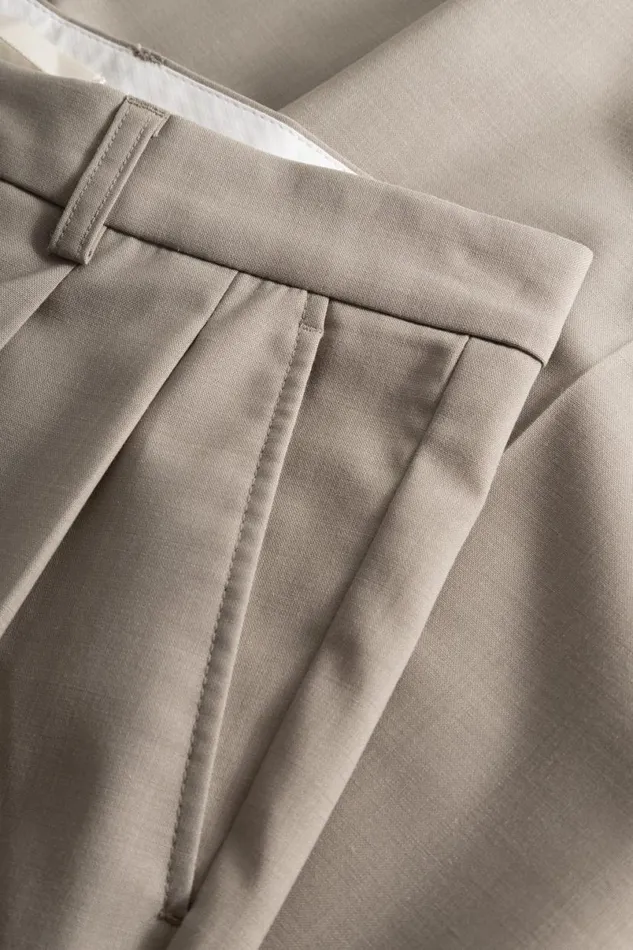 Men Norse Projects Trousers Benn Relaxed Light Wool Pleated Trouser Light Khaki