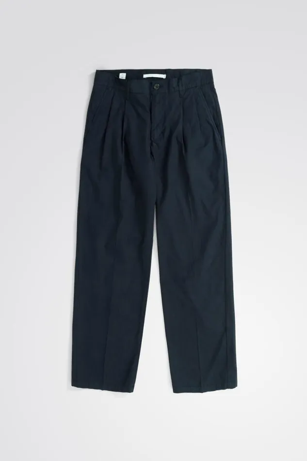 Men Norse Projects Trousers Benn Relaxed Typewriter Pleated Trouser Dark Navy