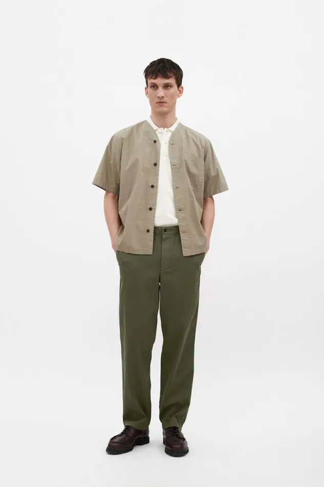 Men Norse Projects Trousers Ezra Light Stretch Sediment Green
