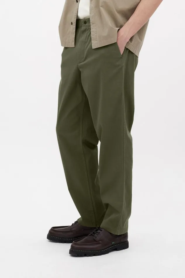 Men Norse Projects Trousers Ezra Light Stretch Sediment Green