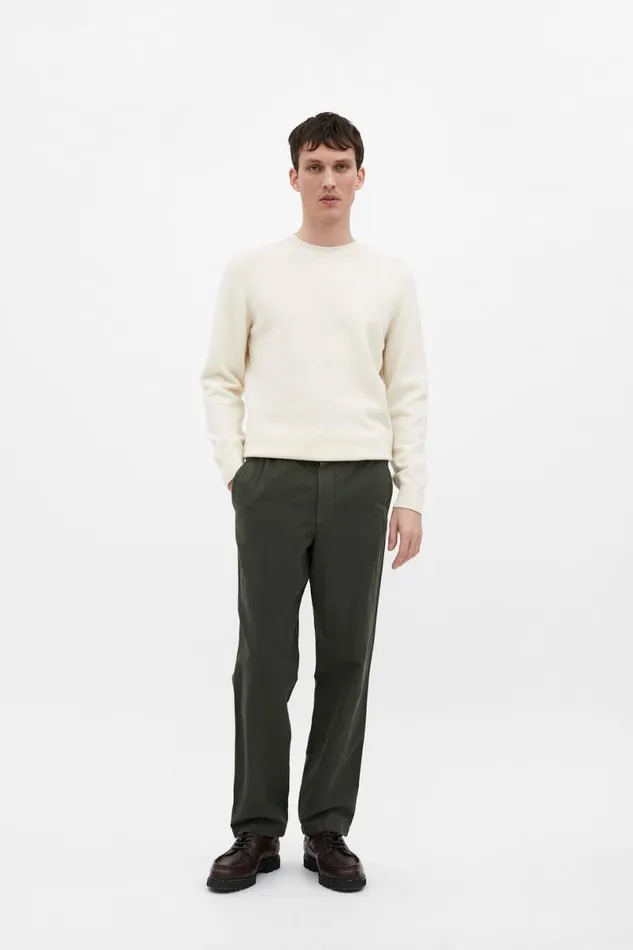 Men Norse Projects Trousers Ezra Relaxed Cotton Linen Trouser Spruce Green