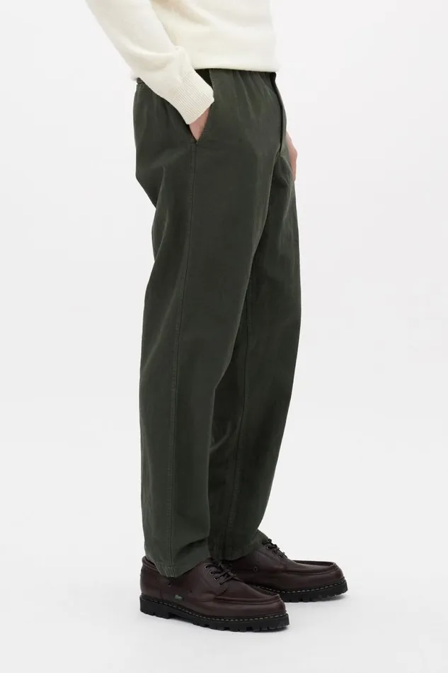 Men Norse Projects Trousers Ezra Relaxed Cotton Linen Trouser Spruce Green