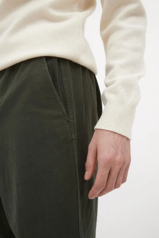 Men Norse Projects Trousers Ezra Relaxed Cotton Linen Trouser Spruce Green