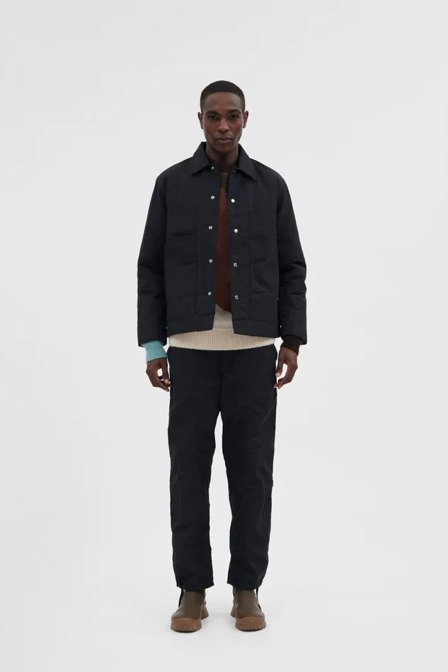 Men Norse Projects Trousers Sigur Waxed Nylon Fatigue Trouser Black