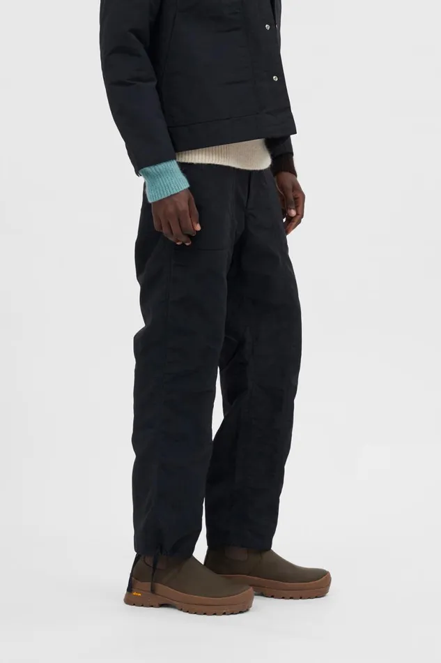 Men Norse Projects Trousers Sigur Waxed Nylon Fatigue Trouser Black