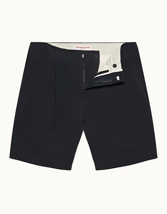 Men Orlebar Brown Day Shorts Aston Pleated Night Iris