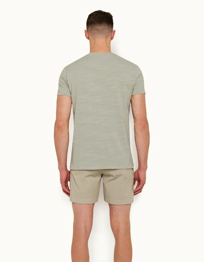 Men Orlebar Brown Day Shorts Bulldog Cotton Twill Cliff Grey