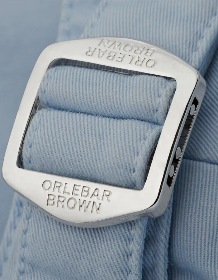 Men Orlebar Brown Day Shorts Bulldog Cotton Twill Ice Blue