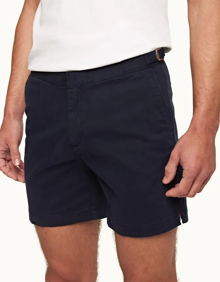 Men Orlebar Brown Day Shorts Bulldog StretchCotton Dark Navy