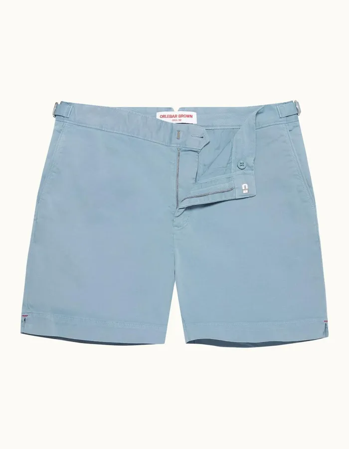 Men Orlebar Brown Day Shorts Bulldog StretchCotton Wish Blue