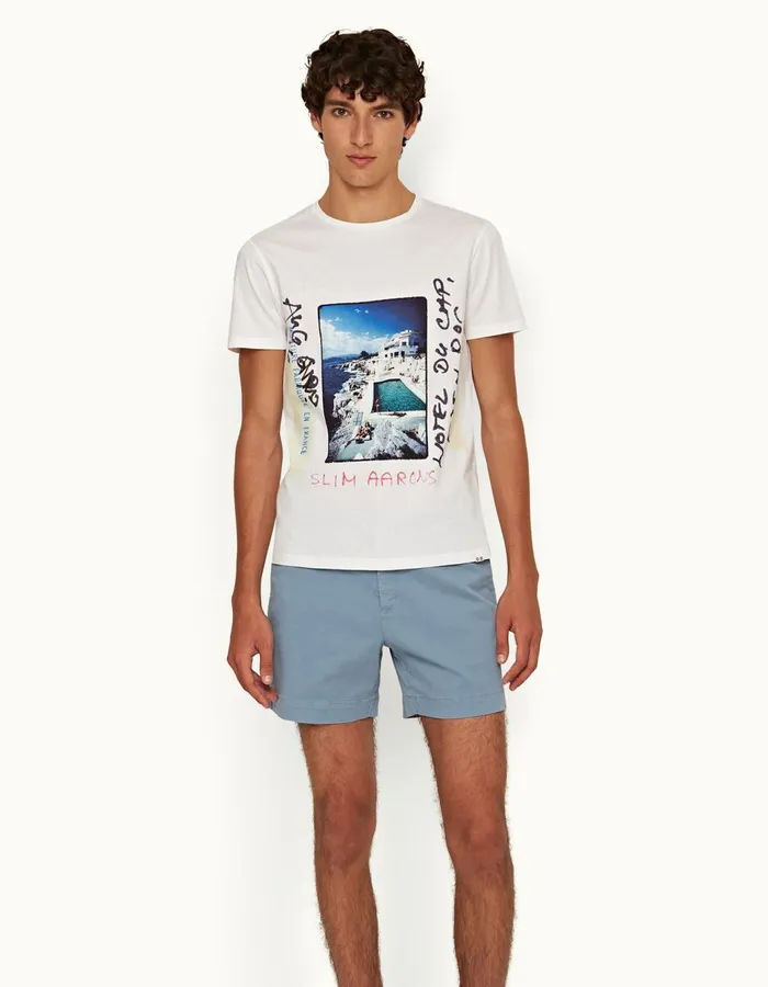 Men Orlebar Brown Day Shorts Bulldog StretchCotton Wish Blue