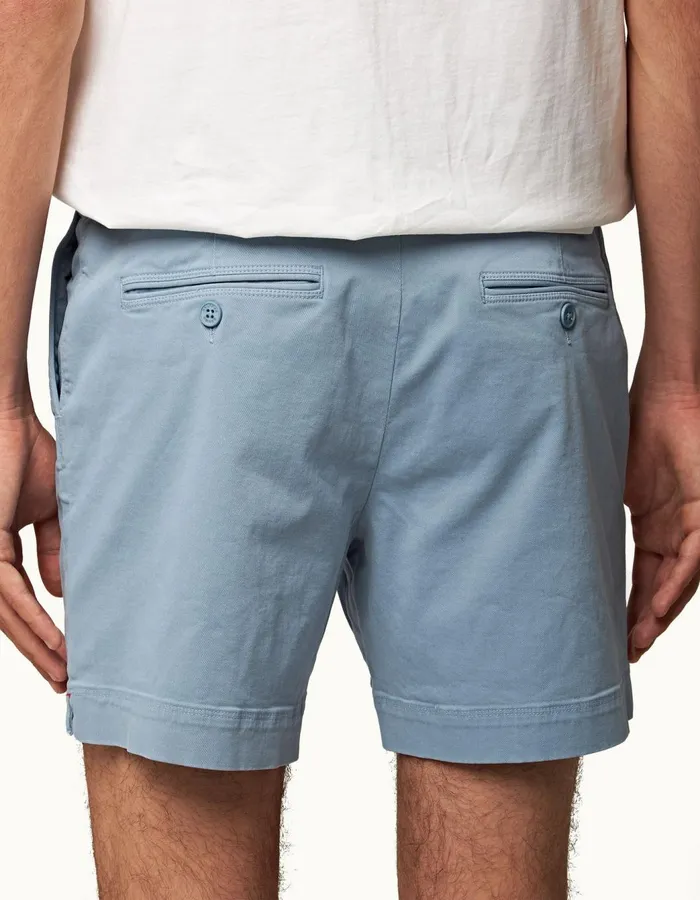Men Orlebar Brown Day Shorts Bulldog StretchCotton Wish Blue