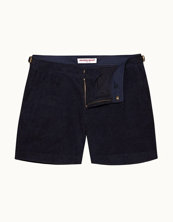Men Orlebar Brown Day Shorts Bulldog Towelling Night Iris
