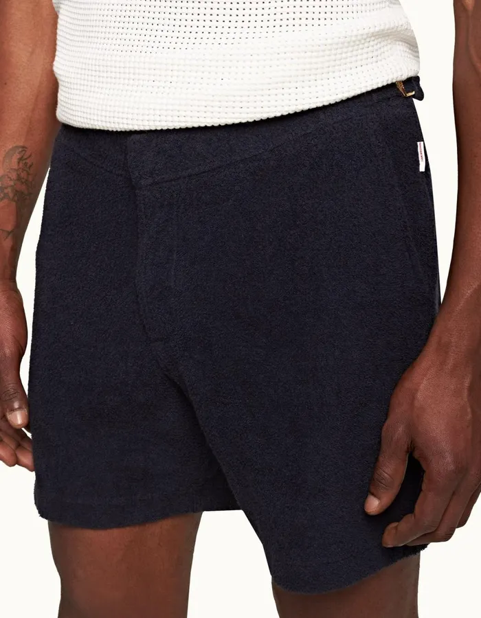 Men Orlebar Brown Day Shorts Bulldog Towelling Night Iris
