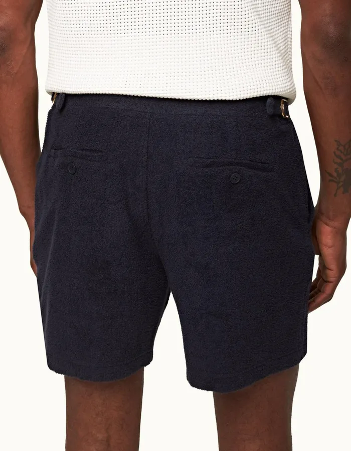 Men Orlebar Brown Day Shorts Bulldog Towelling Night Iris
