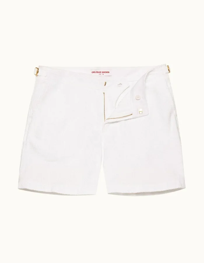 Men Orlebar Brown Day Shorts Bulldog Towelling White