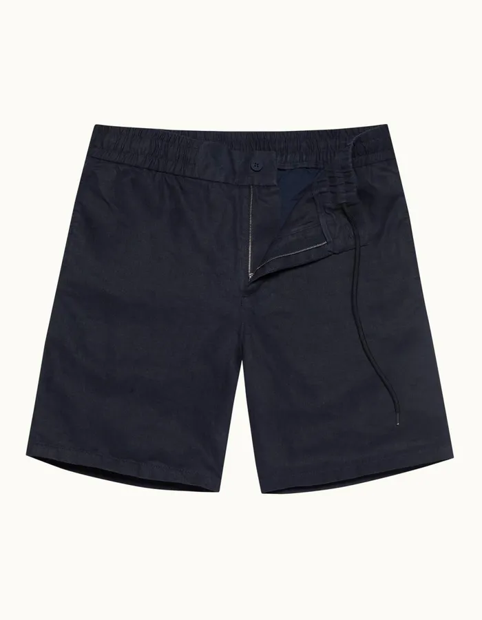 Men Orlebar Brown Day Shorts Cornell Linen Night Iris