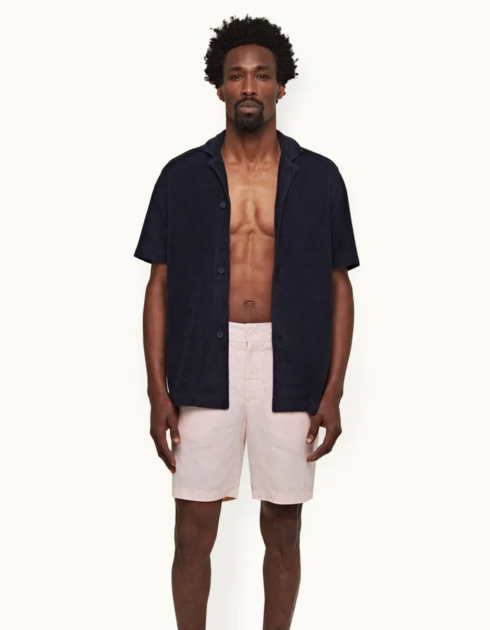 Men Orlebar Brown Day Shorts Cornell Linen Rose