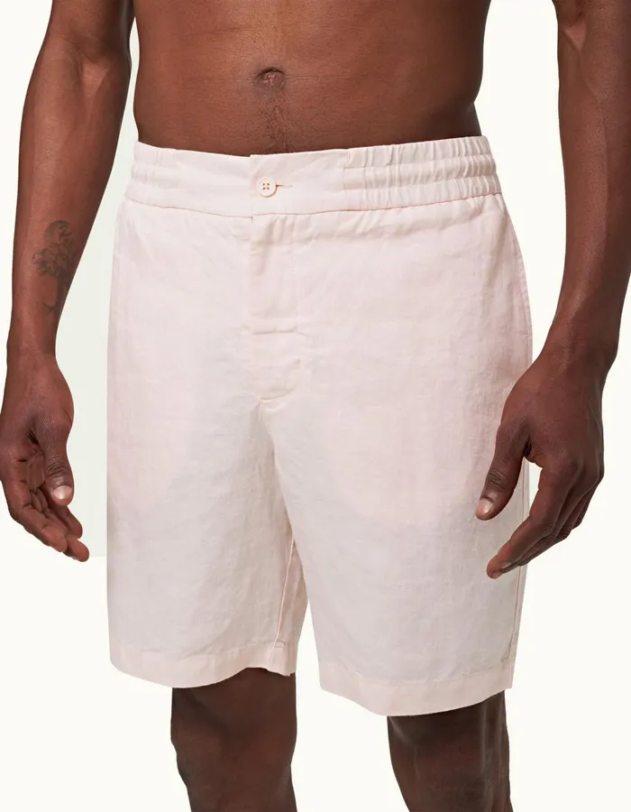 Men Orlebar Brown Day Shorts Cornell Linen Rose
