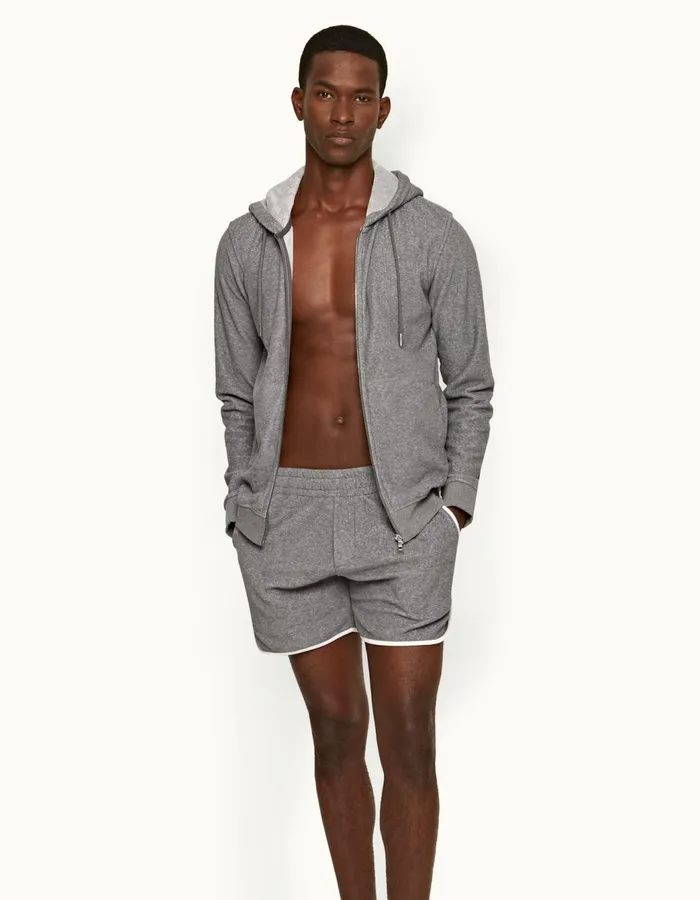 Men Orlebar Brown Day Shorts Flett Binding Piranha Grey Marl